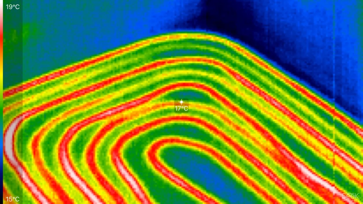 Warmtebeeld van vloerverwarming