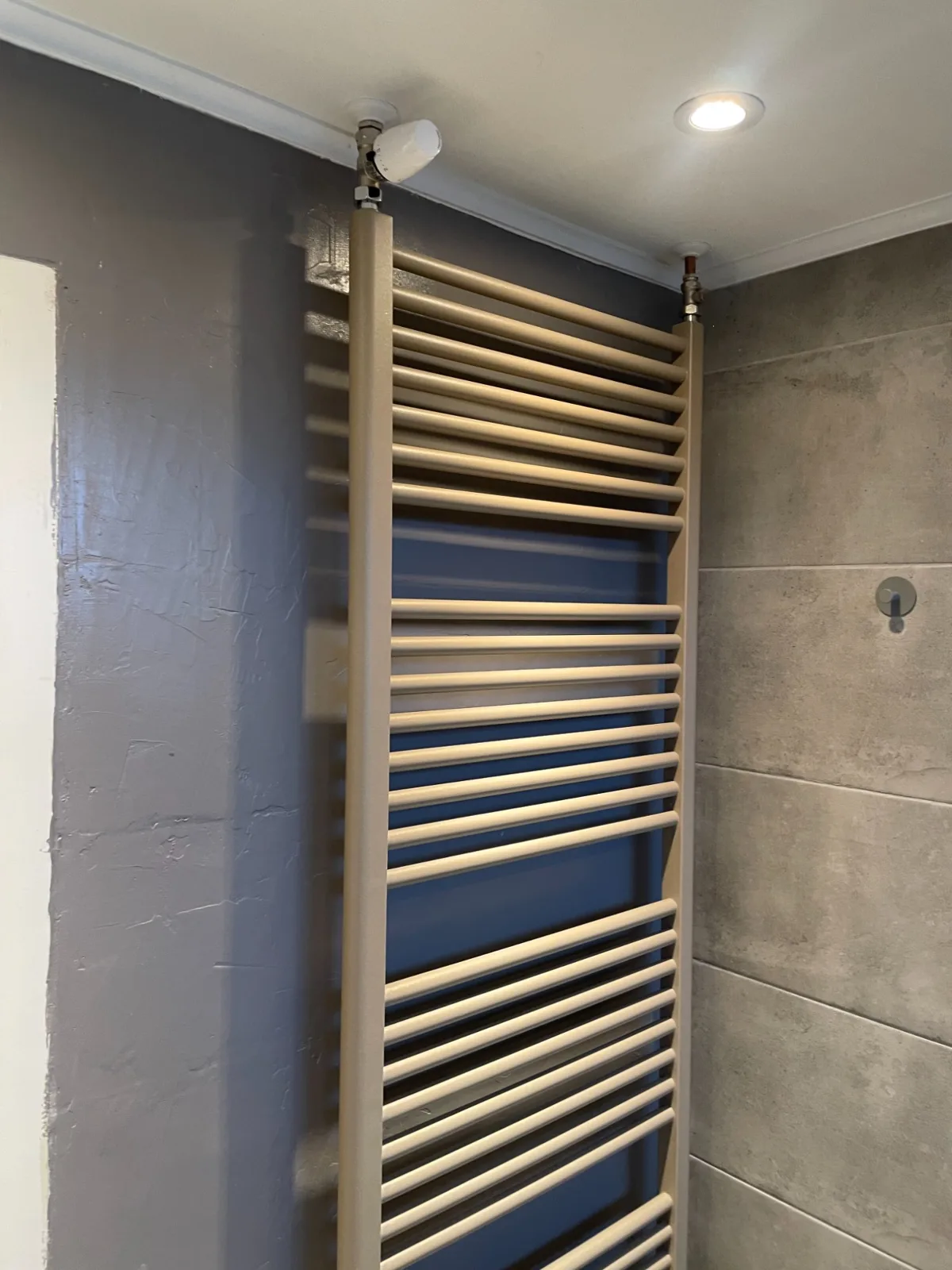 Designradiator in een badkamer